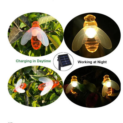 Των υπαίθριων ηλιακών τροφοδοτημένα οδηγήσεων σειράς φω'των φω'τα 5M/9M νεράιδων μελισσών ηλιακά