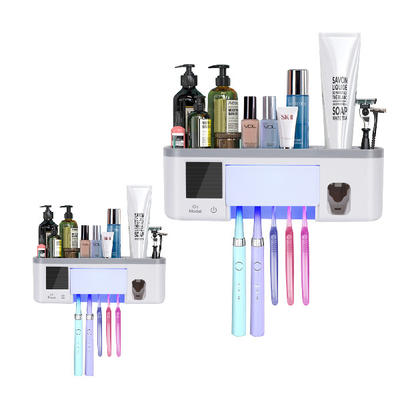 Sanitizer οδοντοβουρτσών ABS UV κατόχων οδοντόπαστας χρέωση ραφιών USB αποθήκευσης διανομέων πολυσύνθετη