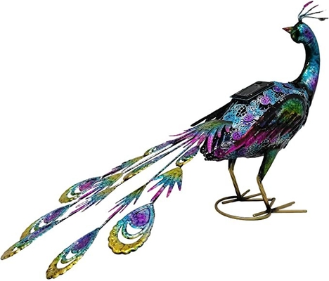 Υπαίθριο ηλιακό μετάλλων Peacock γαμήλιο ντεκόρ κόμματος κατωφλιών φω'των τεχνών αγαλμάτων ηλιακό τροφοδοτημένο