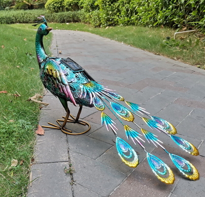 Υπαίθριο ηλιακό μετάλλων Peacock γαμήλιο ντεκόρ κόμματος κατωφλιών φω'των τεχνών αγαλμάτων ηλιακό τροφοδοτημένο