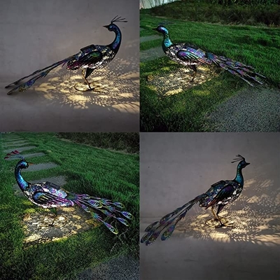 Υπαίθριο ηλιακό μετάλλων Peacock γαμήλιο ντεκόρ κόμματος κατωφλιών φω'των τεχνών αγαλμάτων ηλιακό τροφοδοτημένο