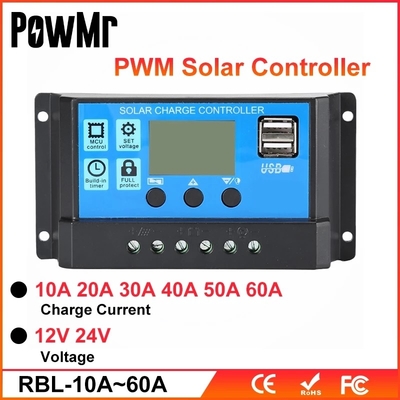 Ηλιακός ρυθμιστής 10A 20A 30A 40A 12V 24V 36V 48V ελέγχου επιτροπής δαπανών PWM
