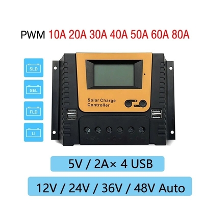 Ηλιακός ρυθμιστής 10A 20A 30A 40A 12V 24V 36V 48V ελέγχου επιτροπής δαπανών PWM
