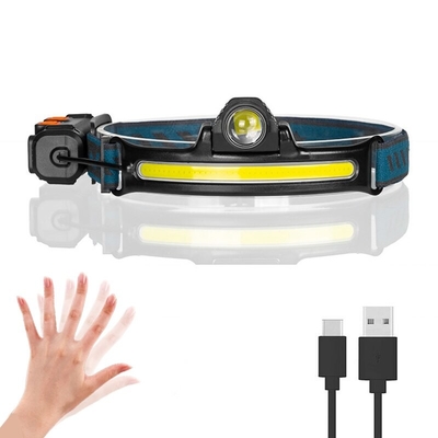 USB Επαναφορτιζόμενος Επαγωγικός Προβολέας Ζουμ COB LED Ενσωματωμένος φακός μπαταρίας Φακός κεφαλής πολλαπλών λειτουργιών 6 λειτουργιών